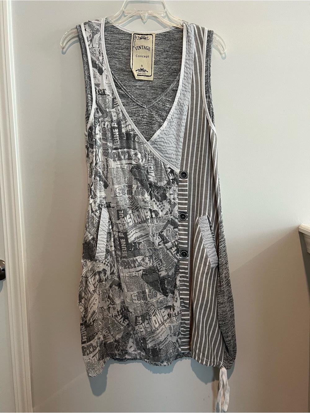 Vintage Concept Mixed Media Dress — Size S